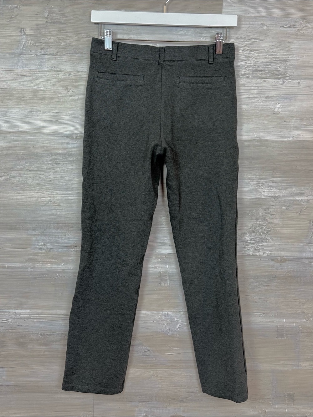 Quince Ultra-Stretch Ponte Straight Leg 4-Pocket Pant Charcoal Gray S Petite - Picture 3 of 8